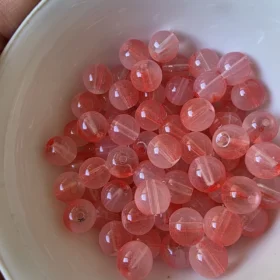 10mm Glass Beads – Clear Pink