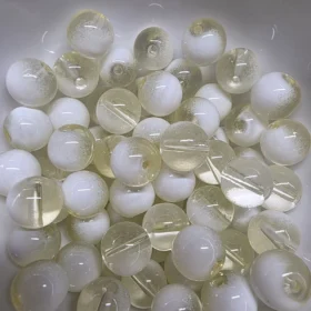 10mm Glass Beads – Clear White Yellow