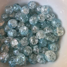 10mm Glass Beads – Crackle Blue