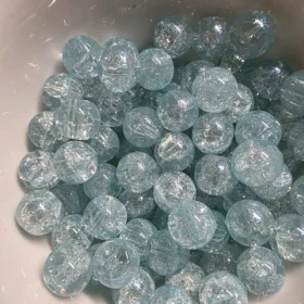 10mm Glass Beads – Crackle Blue