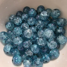 10mm Glass Beads – Crackle Blue
