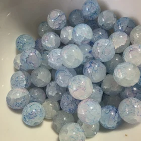 10mm Glass Beads – Crackle Blue Purple