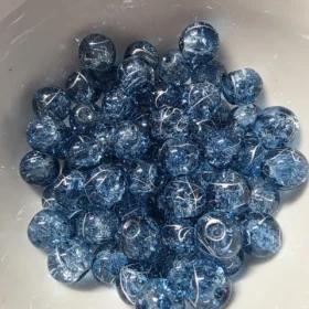 10mm Glass Beads – Crackle Dark Blue