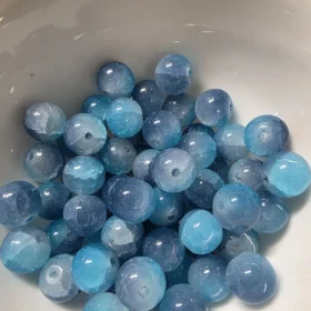 10mm Glass Beads – Crackle Dark Blue