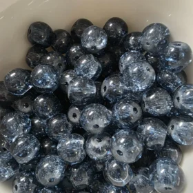 10mm Glass Beads – Crackle Dark Blue Pink