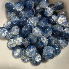 10mm Glass Beads – Crackle Deep Blue