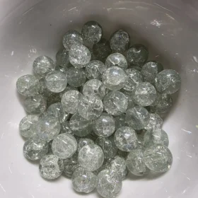 10mm Glass Beads – Crackle Green