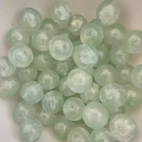 10mm Glass Beads – Crackle Green