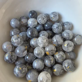 10mm Glass Beads – Crackle Grey