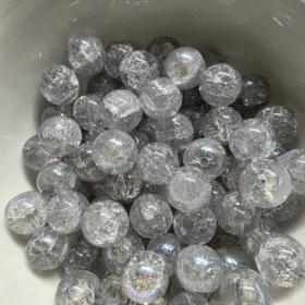 10mm Glass Beads – Crackle Grey Purple