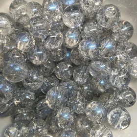 10mm Glass Beads – Crackle AB Grey
