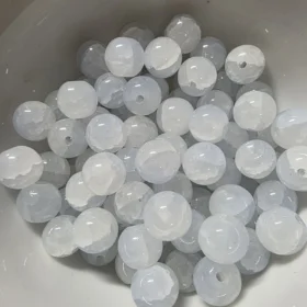 10mm Glass Beads – Crackle Light Blue