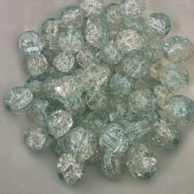 10mm Glass Beads – Crackle Light Blue