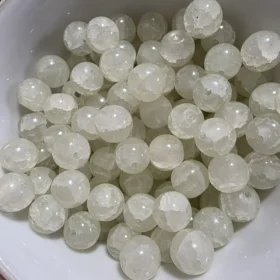 10mm Glass Beads – Crackle Light Yellow