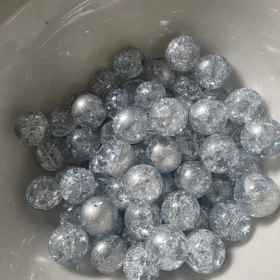 10mm Glass Beads – Crackle Silver