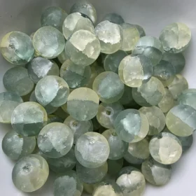 10mm Glass Beads – Multi Tone Frosted Green Yellow