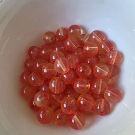 10mm Glass Beads – Multi Tone Clear Orange Yellow