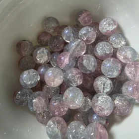 10mm Glass Beads – Multi Tone Crackle Blue Pink