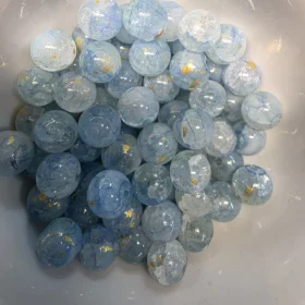 10mm Glass Beads – Crackle Blue