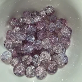 10mm Glass Beads – Multi Tone Crackle Dark Purple