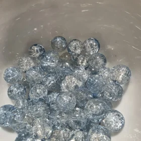 10mm Glass Beads – Crackle Blue