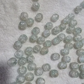 10mm Glass Beads – Multi Tone Crackle Light Green Yellow s