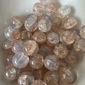 10mm Glass Beads – Multi Tone Crackle Pink Purple Yellow