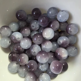 10mm Glass Beads – Multi Tone Crackle Purple