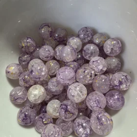 10mm Glass Beads – Multi Tone Crackle Purple