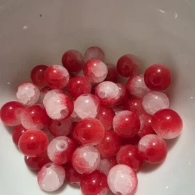 10mm Glass Beads – Multi Tone Crackle Red