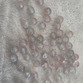 10mm Glass Beads – Multi Tone Crackle Red Blue
