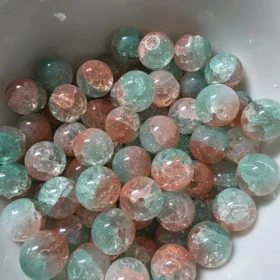 10mm Glass Beads – Multi Tone Crackle Sale! Red Green