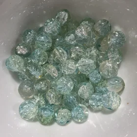10mm Glass Beads – Crackle Green