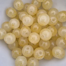10mm Glass Beads – Opaque Yellow