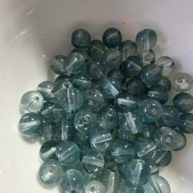 8mm Glass Beads – Clear Blue