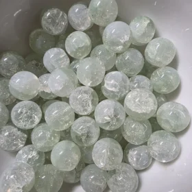10mm Glass Beads – Crackle Green
