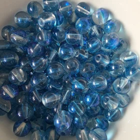 8mm Glass Beads – Clear Blue With Galaxy