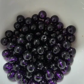 8mm Glass Beads – Clear Dark Purple