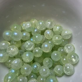 10mm Glass Beads – Crackle Green Ab