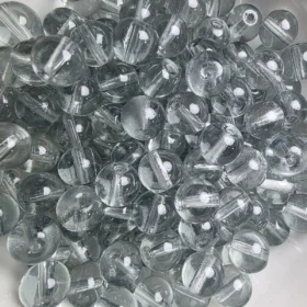 8mm Glass Beads – Clear Grey