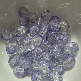 10mm Glass Beads – Crackle Light Purple
