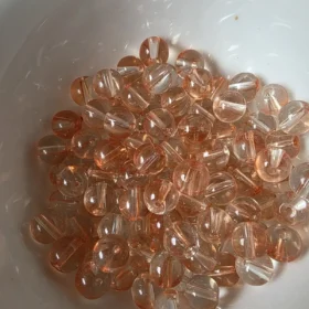 8mm Glass Beads – Clear Orange