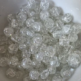 8mm Glass Beads – Clear White