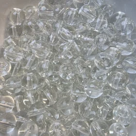 8mm Glass Beads – Clear White