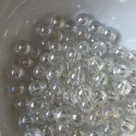 8mm Glass Beads – Clear White AB