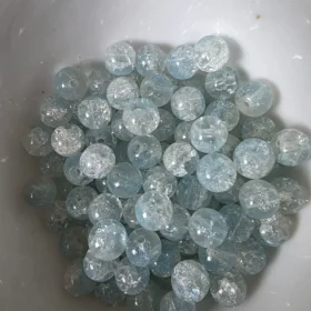 8mm Glass Beads – Crackle Blue