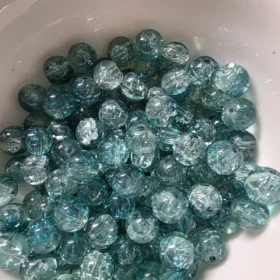 8mm Glass Beads – Crackle Green
