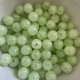 8mm Glass Beads – Crackle Green