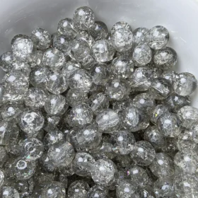 8mm Glass Beads – Crackle Grey
