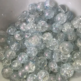 8mm Glass Beads – Crackle Light Blue